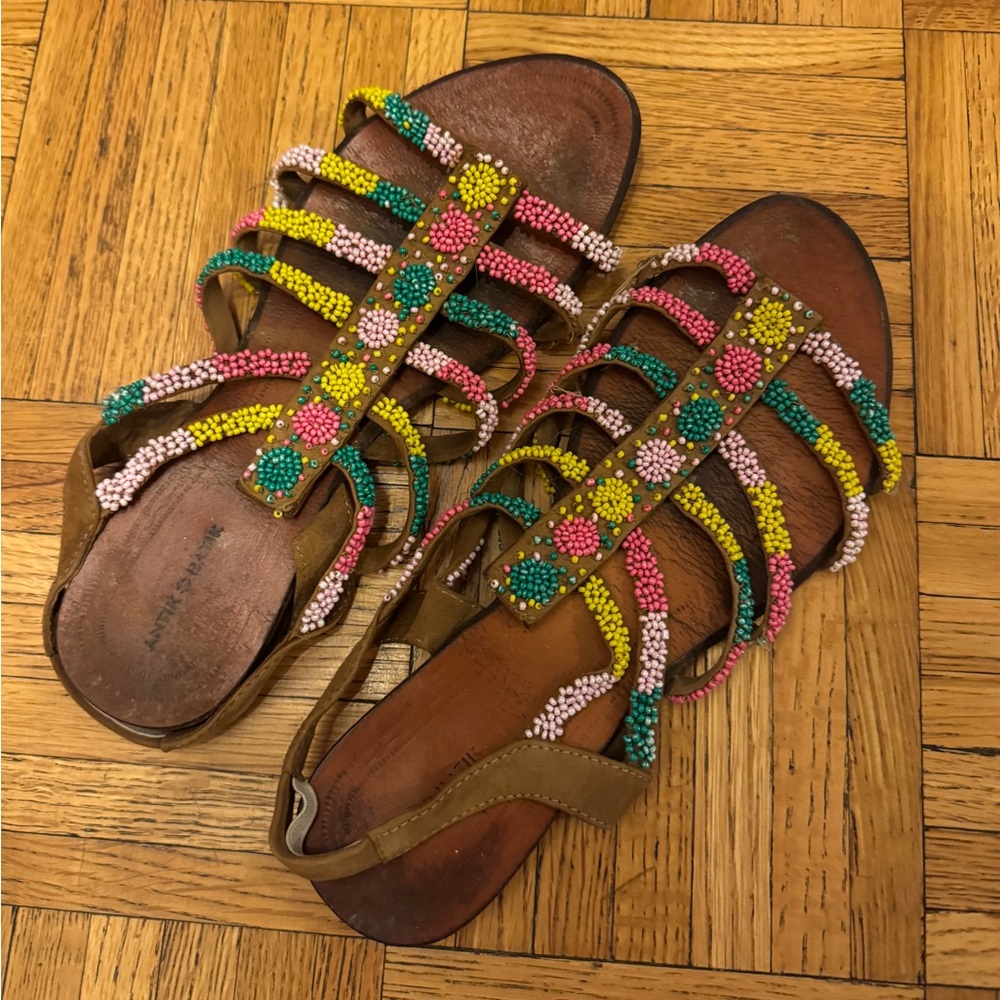 Antik Batik Rare Beaded Sandals Size 38 GUC